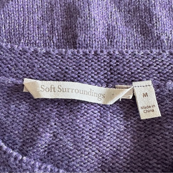 Soft Surroundings Wool Blend Knit Purple Sweater M - Picture 10 of 11